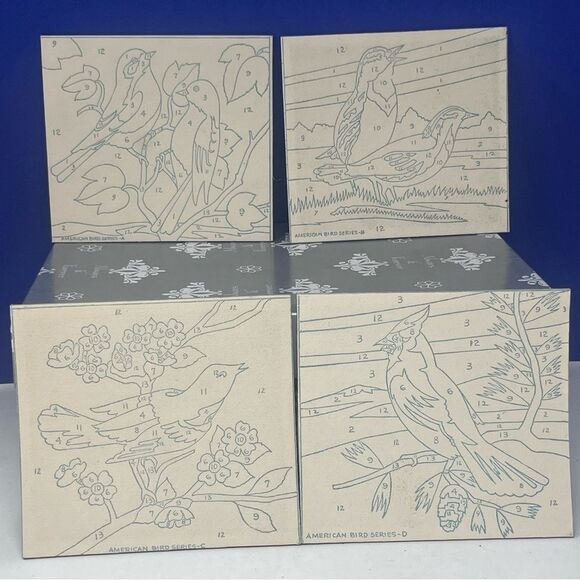Vintage Hasbro Framed Paint by Number American Bird Series set of 4 - Picture 3 of 13